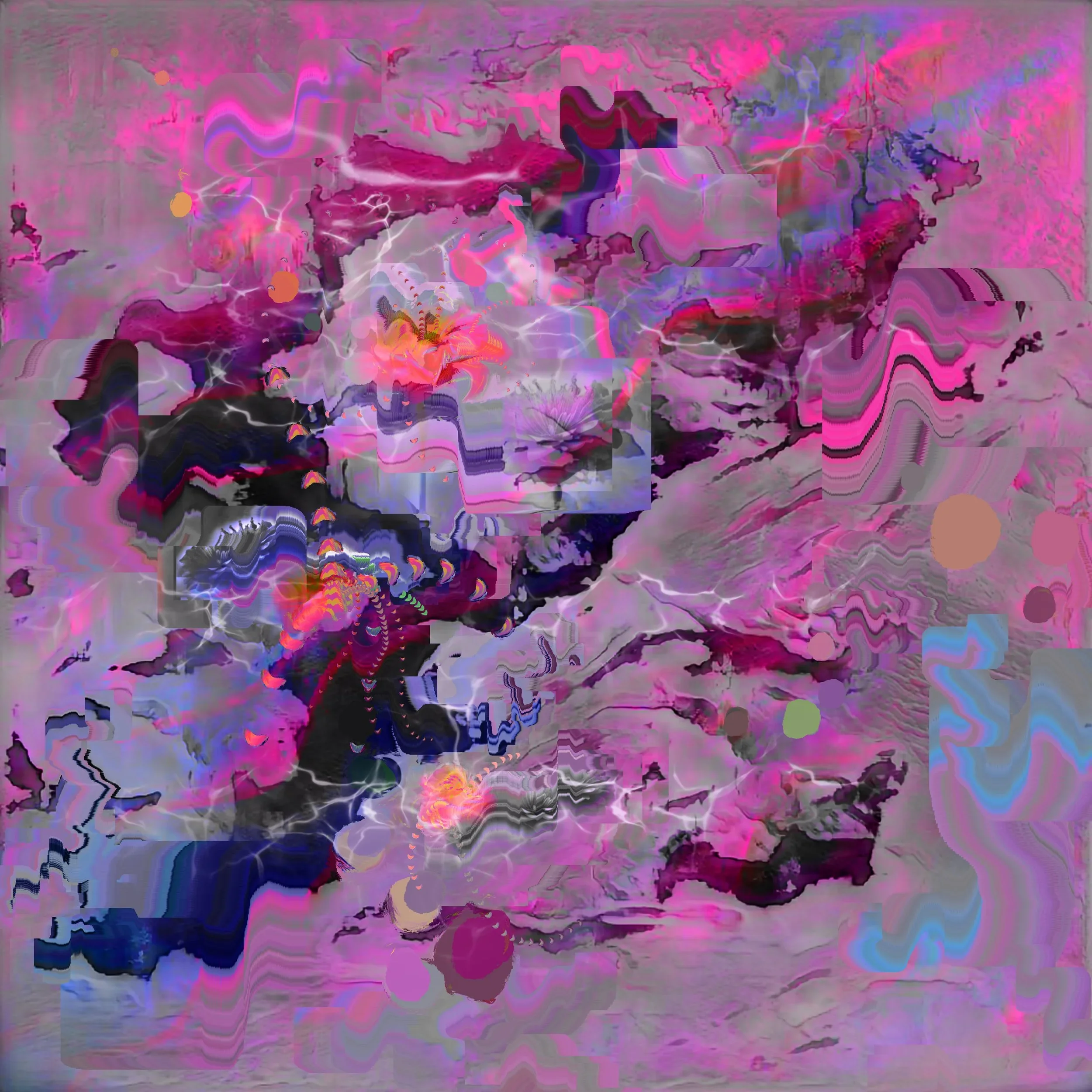 Inputs in Theta — Digital mixed media, AI-assisted, 2024