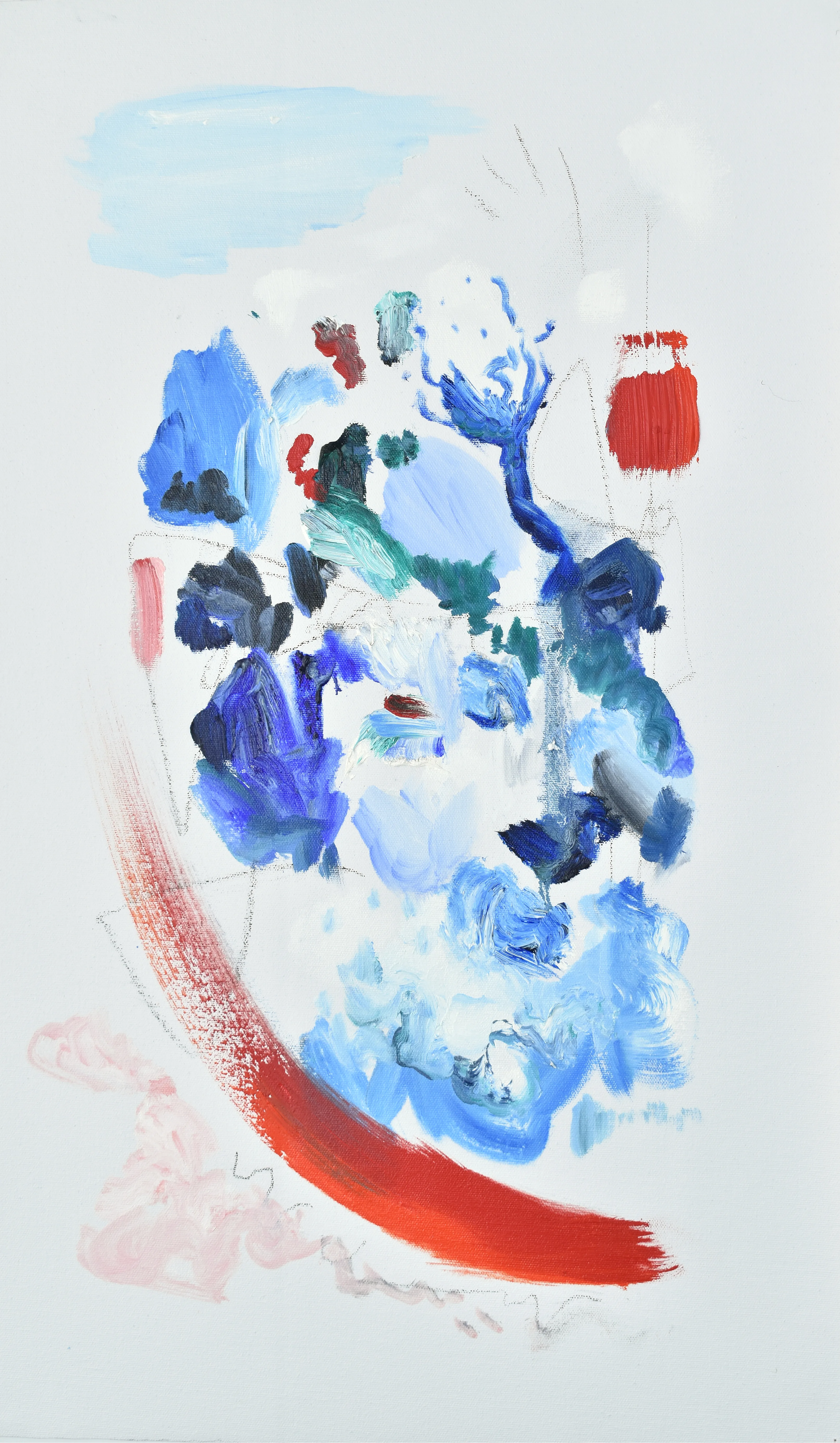 Red Light, Blue Light — Painting, 2024